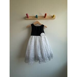Special Occasion Sparkly Black & White Dress 2T